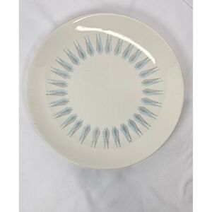 Vintage Royal China Aurora Atomic Starburst Dinner Plate MCM Blue Gray USA 10"